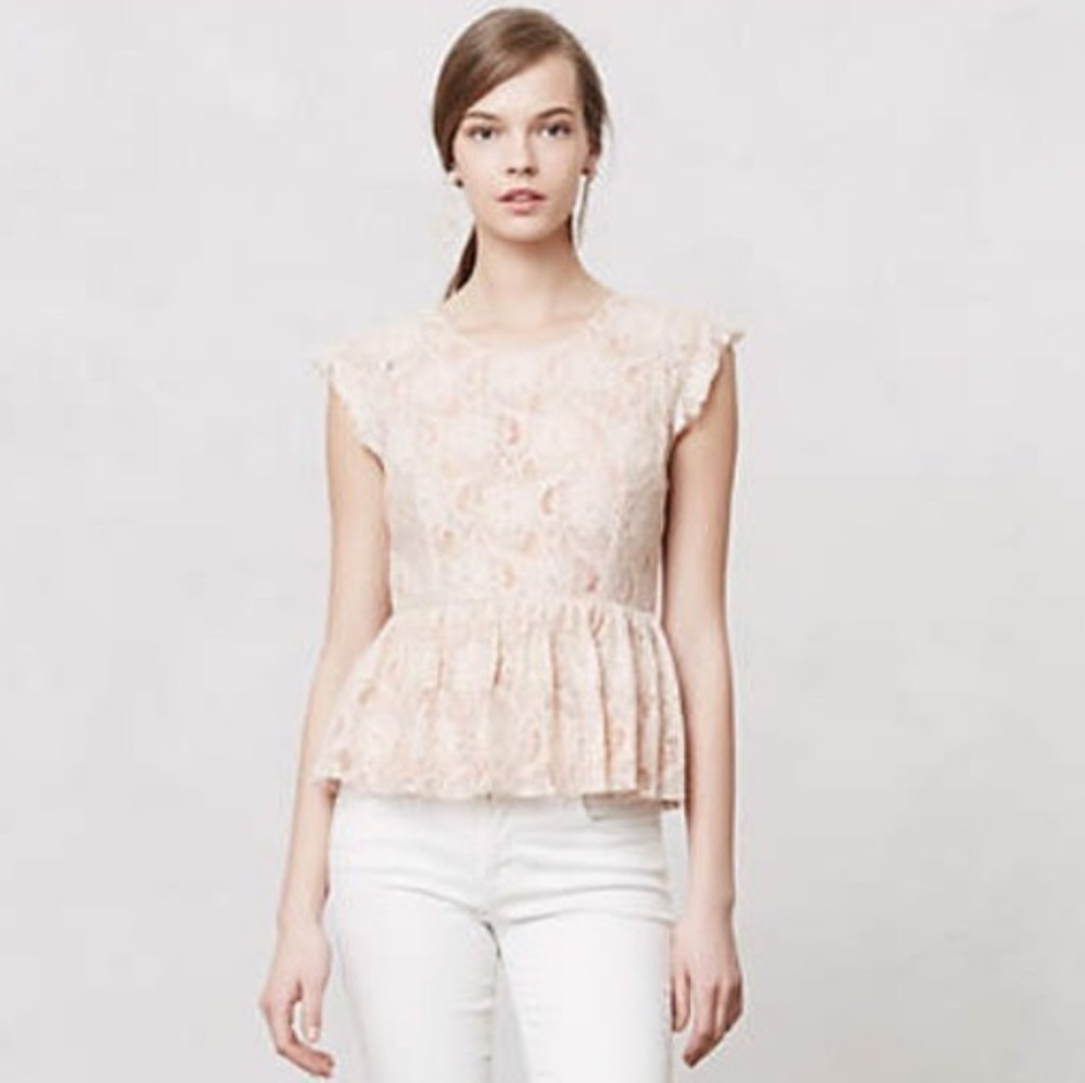Floral lace top by Anthropologie Maeve